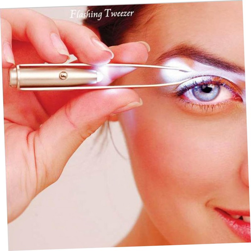 BIUDECO Led Eyebrow Tweezer Lighted for Clear Eyebrow Trimming Portable