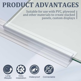 Maasechs 8 Pack Polycarbonate Greenhouse Panels Connectors, 36" Plastic H Channel Fits 1/8" Thick, Flat, Wall Polycarbonate Panels Connectors to Join Acrylic or Glass Sheets