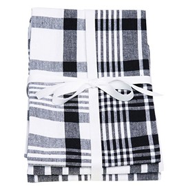 Dexam Love Colour Set of 3 Extra Large Tea Towels-True Black, 91x 61