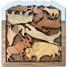 Forever Wild - Rocky Mountains Wood Picture Frame Puzzle and Brain Teaser Puzzle