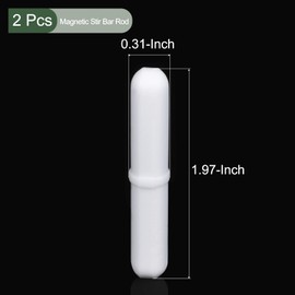 YOKIVE 2pcs Magnetic Stirring Sticks with PTFE Coated Ring Stirrers for Lab Liquid Solution Mixing Rotation White 50mm x 8mm