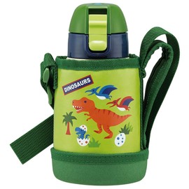 Skater KSTCH4-A Dinosaurus Water Bottle, 13.5 fl oz (400 ml), For Kids, With Cover, For Boys
