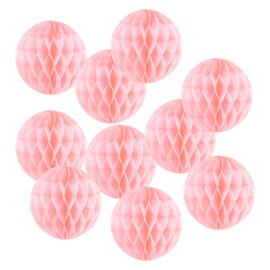 PATIKIL 4" Tissue Paper Pom Poms Flower Balls, 10 Pack Party Hanging Paper Flower Balls Decoration for Birthday Wedding Home Backdrop Decor, Light Pink