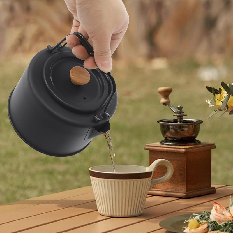 Bacocoo Camping Kettle, Portable Stovetop Tea Kettle Fast Heating Boiling