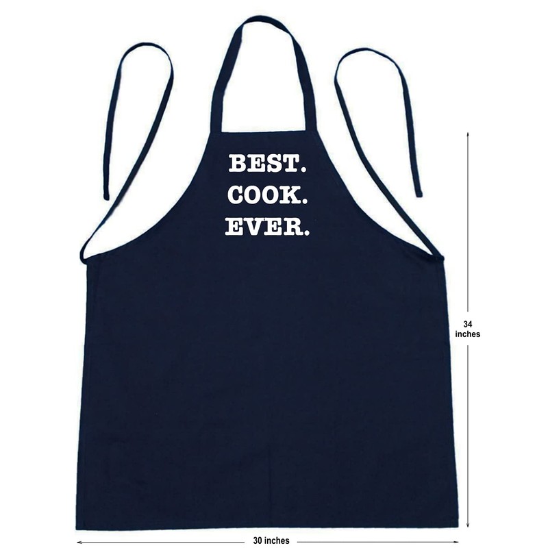 Comical Chef Apron Best Cook Ever, Black Kitchen Aprons, Full