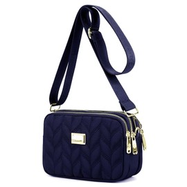 LassZone Ladies Girls Crossbody Bag Multi-Pocket Shoulder Bag Waterproof Nylon Handbag Small Cellphone Purse Wallet for Women