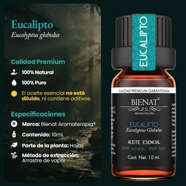 Bienat Aceite Esencial de Eucalipto 10mL Natural Difusor y Aromaterapia