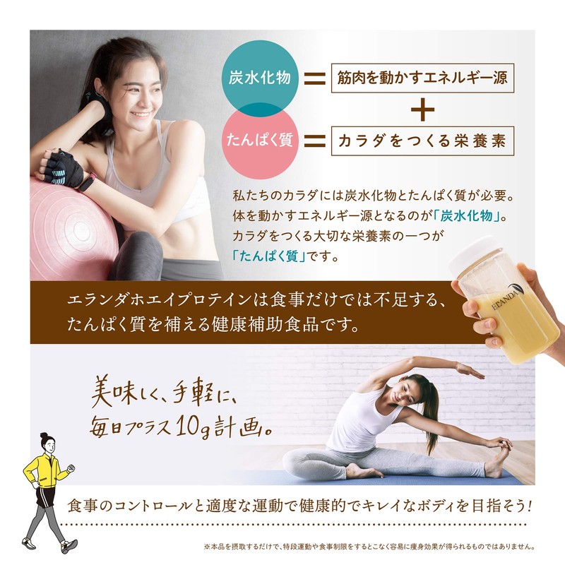 ELANDA(エランダ) 甘くないプロテイン 【抹茶ラテ風味 320g】 ホエイ 人工甘味料不使用 香料 着色料 無添加 飲みやすい