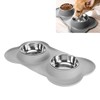 Double Pet Bowls Rustproof Stainless Steel Dog Water Food Bowls
