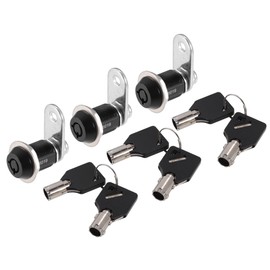 Hihaha RV Campervan Lock Set with 6 Keys/Inner RV Storage Door Locks for File Cabinet Toolbox/Durable Zinc Alloy 7/8 Inch / 3Set Black