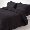 HOMESCAPES Black Deep Fitted Sheet (12”) Small Double 330 TC