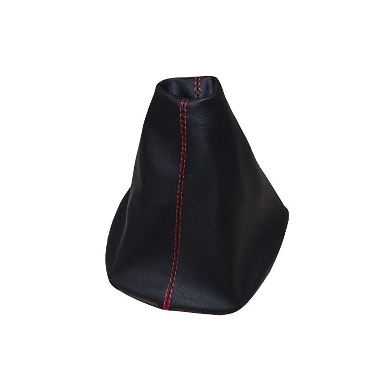 AERZETIX: Gear Stick Gaiter Faux Leather Black with Red Stitching