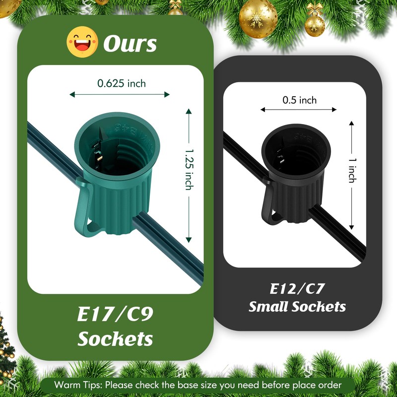 Brightever Commercial 500 FT C9 Christmas LED Lights String Outdoor,