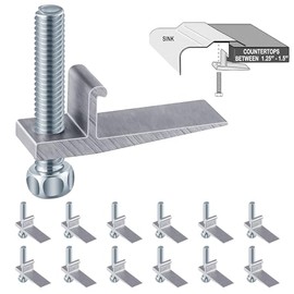Dreyoo 12 Pack Sink Clips for Countertop Sinks, Heavy Duty J Channel Mounting Clips for Drop In Installation, Adjustable Hardware for Thick Countertops up to 2" (51mm)(Classic Style)