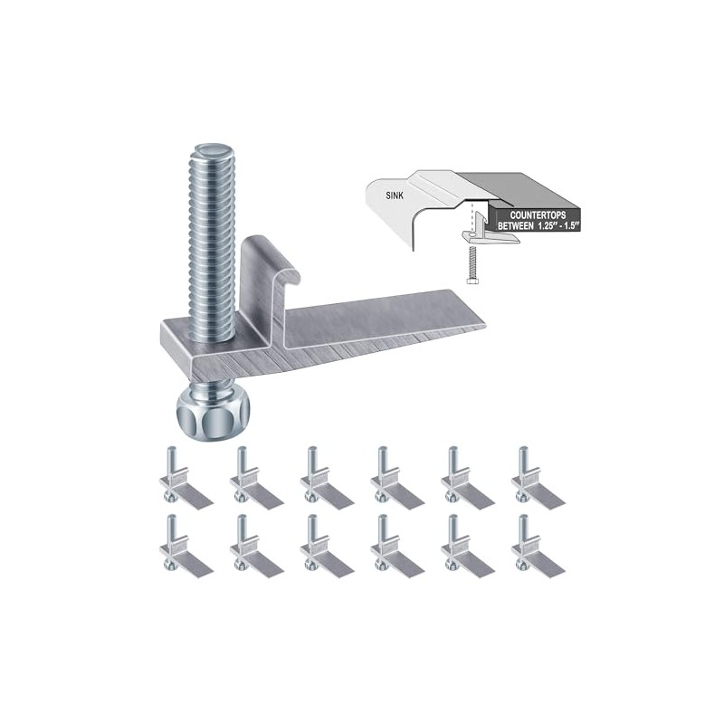Dreyoo 12 Pack Sink Clips for Countertop Sinks, Heavy Duty
