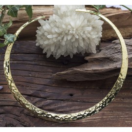 Windalf Men's Torques DVALIN Viking Choker Necklace Bohemian Touch Diameter 15 cm Handmade Brass, Brass