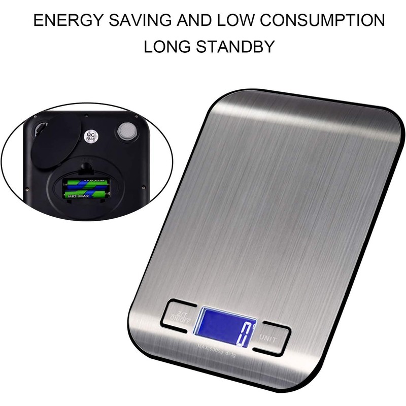 Viboos Digital Kitchen Scale, 5 kg High-Quality Stainless Steel Electronic