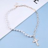 Iaceble Boho White Cross Choker Necklace Faith Cross Pendant Necklace