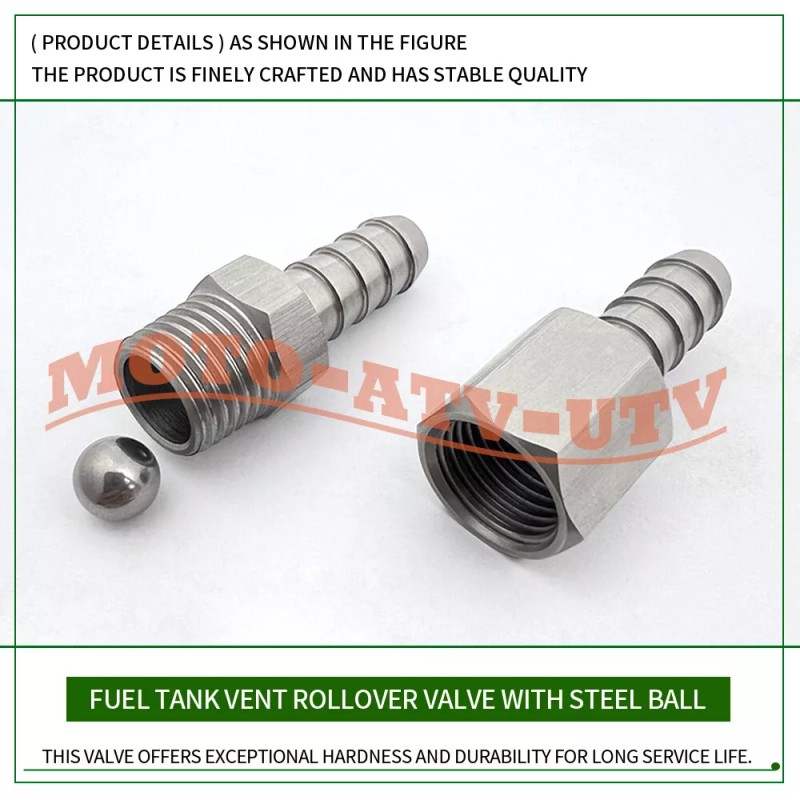 JINFANNIBI Stainless Steel Fuel Tank Breather Rollover Vent Valve fit