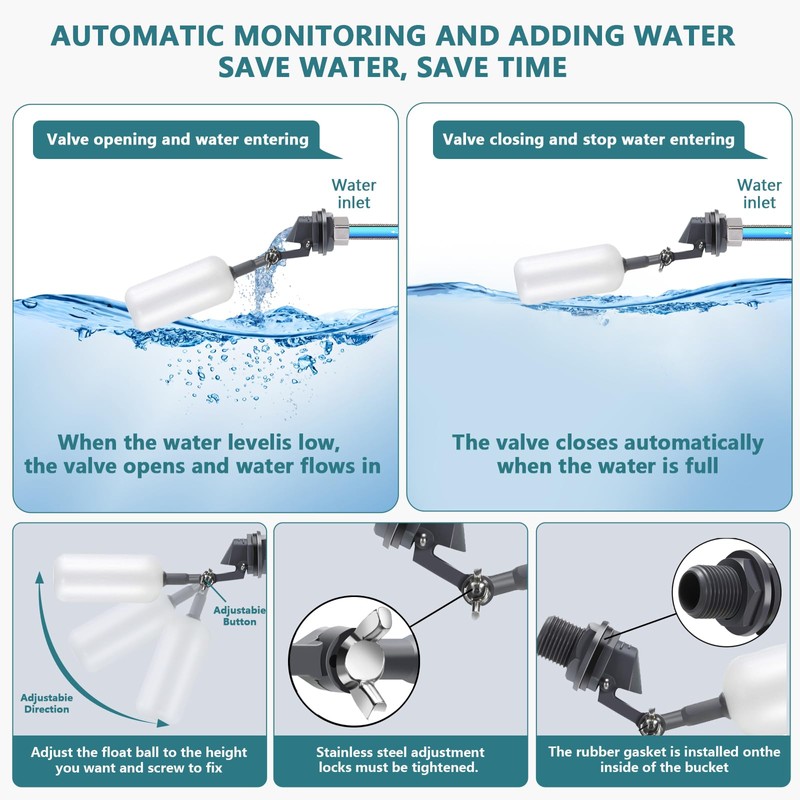 Lilyang Float-Controlled Automatic Chicken Waterer for Continuous Fresh Water, Self