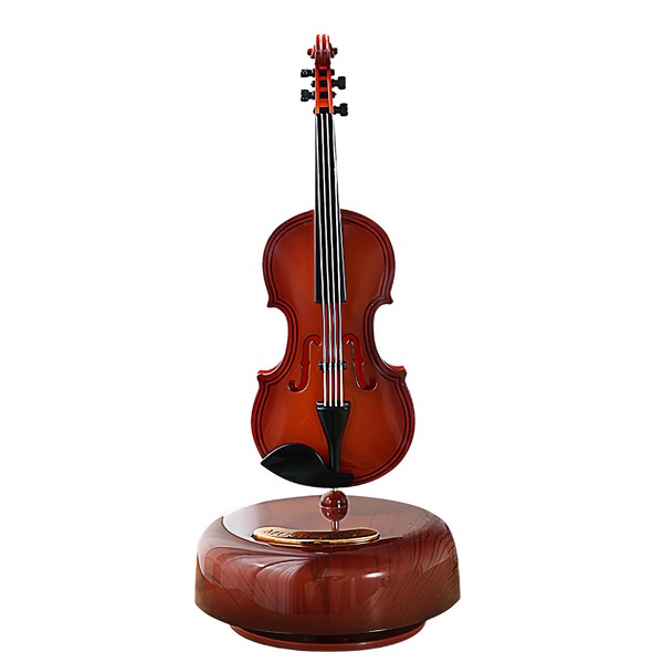 Musiin Violin Music Box, Creative Music Box Violin with Rotating
