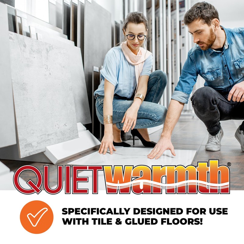 QuietWarmth Tile QWT1.5X5F120 Radiant Floor Heating Mat for Below Tile,