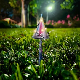 EVOLUX Solar Garden Outdoor Statues Cottagecore Mushroom, Solar Garden Lights Waterproof Lawn Decor Mushroom Statue for Patio, Balcony, Yard Ornament - Unique Housewarming