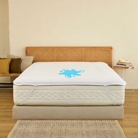 Dreamway Mattress Protector 180 x 200 cm, Waterproof and Durable Topper Made of Oeko-Tex Cotton, with 4 Corner Elastics, for Mattresses up to 28 cm Height