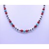 JenHerrmannJewelry Red Coral, Blue Turquoise, Sterling Silver Navajo Pearl Beaded