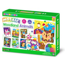 C.S. Kids Magic World Mosaic - Woodland Animals |Crafts Gifts | Educational Glitter Mosaic