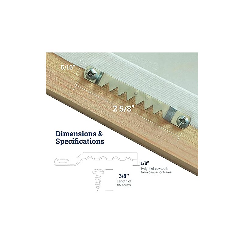 20 Pack - Large Sawtooth Picture Hangers with Screws -
