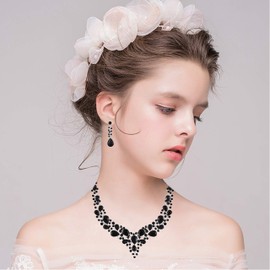 Paxuan Silver Gold Plated Wedding Bridal Crystal Rhinestone Jewelry Sets for Women Wedding Bridal Party