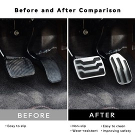 DLOVEG Brake Pedal Cover Accelerator Pedal Cover Compatible for F150 2015 2016 2017 2018 2019 2020 Accessories Aluminum Alloy Anti Slip Gas Pedal Pads (Silver)