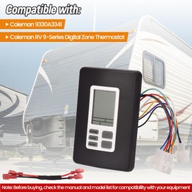 Hodflop 9330A3341 Digital Thermostat Compatible with Coleman Mach 9-Series Digital Zone Thermostat,12V Wall Mount Thermostat for RV, Black