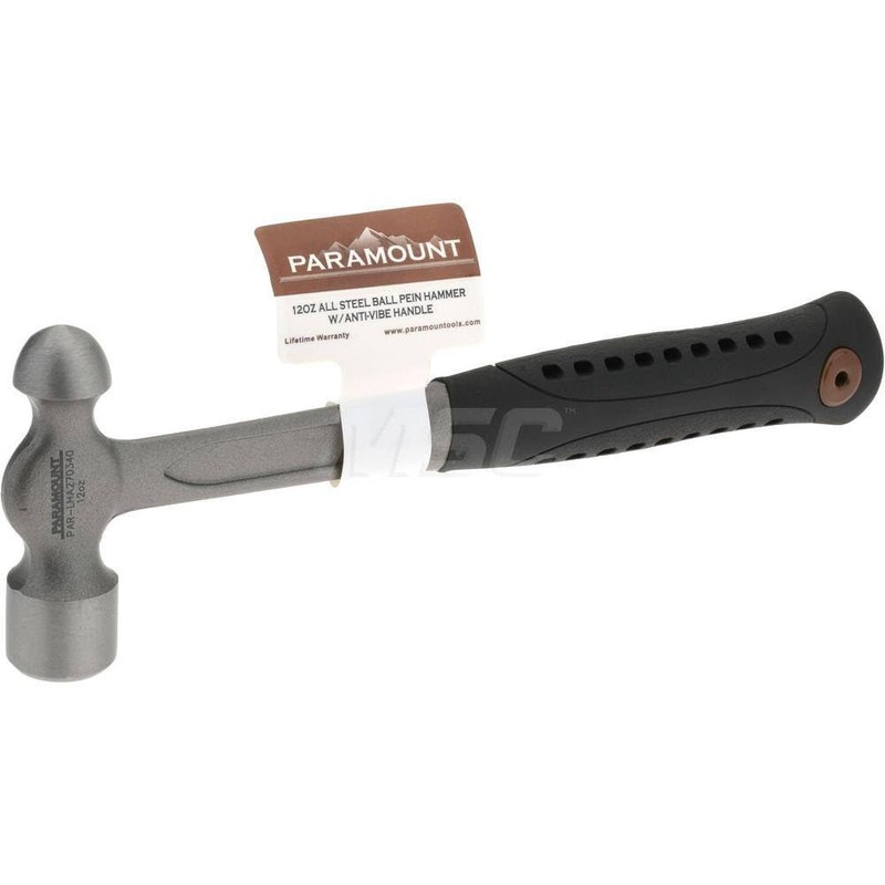 Paramount Ball Pein Hammer: Anti-Vibration Steel Handle, 11" Long, 3/4
