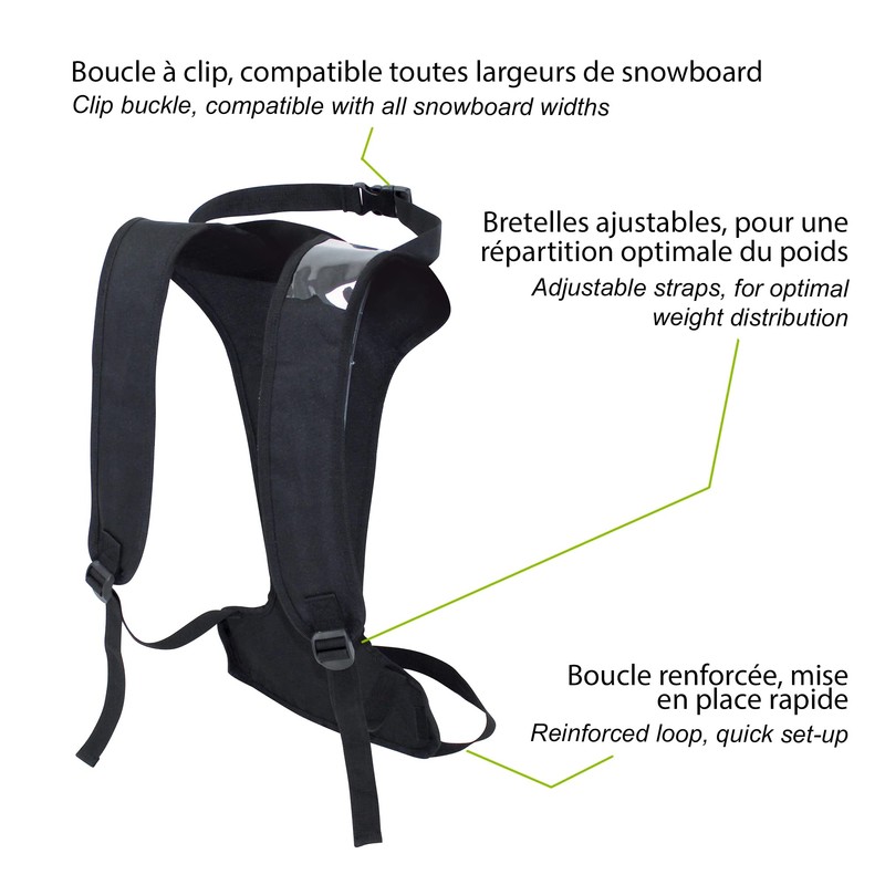 Wantalis Snowboardträger, Schwarz, M/L