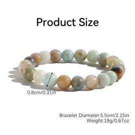 HLMYER Bead Bracelet,Natural Beaded Bracelets for Women,Healing Stone Bracelet Relief Anxiety Stress,Crystal Bracelet for Women Men,for Birthday Christmas Mother's Day Jewellery Gifts (8mm)