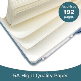 LEAGIM Blank Journal Notebook, A5, 192 Pages 100 GSM Thick Sketch Book for Women Men, Hardcover Leather Unlined Journaling for Work, Notebooks for Writing, 5.8 inches x 8.5 inches (Green)