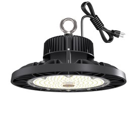 obullights Super Bright UFO LED High Bay Light 100W 15000LM 5000K, LED UFO Light Fixture, 100-277V, UL US Plug 5' Cable, Alternative to 400W MH/HPS for Warehouse Shop Garage Barn Factory, IP65