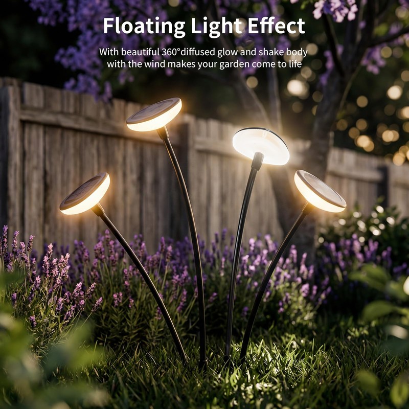 Solar Pathway Lights Outdoor, 4 Pack Solar Powered Garden Lights