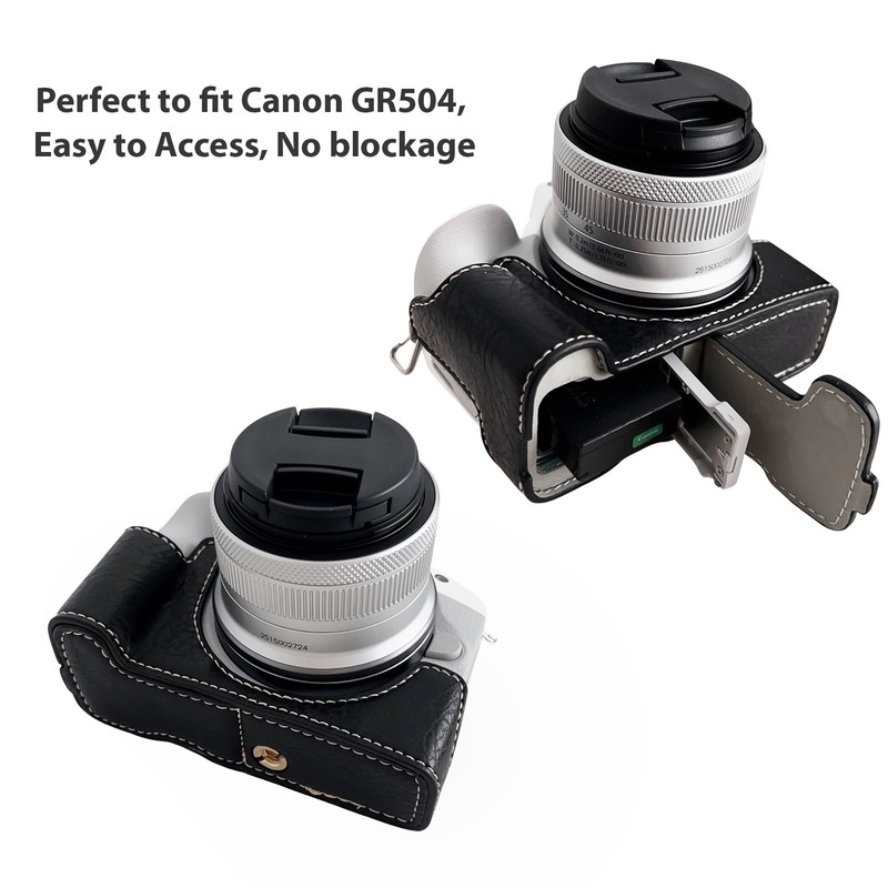 Digital Camera Bottom Protective Case PU Leather Camera Bag with