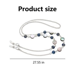 OKKRMGZ Glasses Necklace for Women Stylish Eye Glass Chain and Holders Around Neck Cute Silver Eyeglass Holder Lanyard for Reading Glasses Women's Eyeglasses Lanyards and Chains for Daily Wear