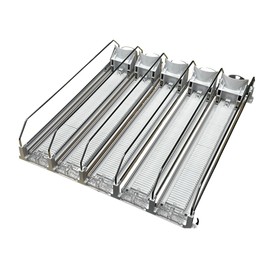 Deviory - Soda Can Organizer with Automatic Can Pusher | Refrigerator Drink Organizer | Beverage Dispenser for Soda, Cans and Bottles | Space-Saving | Stainless Steel | Adjustable Sizes | 5 Rows