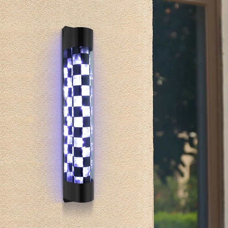 AngelcityCC Barber Pole Black White LED Light, 34 in Traditional