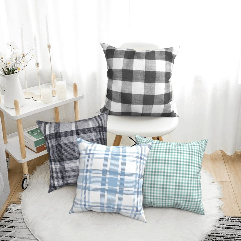 Mondiafy 2 Pack Throw Pillow Covers Soft Touch Plush 18x18