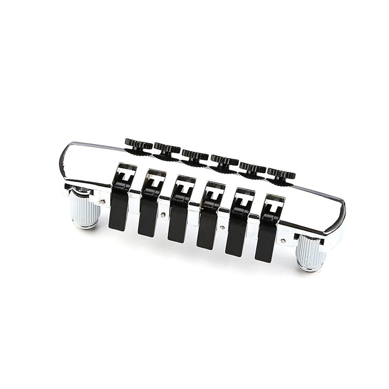 Ogdni 6 Strings Hardtail Saddle Bridge,Chrome-plated String Through Body Fixed