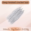 TAOYEMY Deep Twist Crochet Hair 16 Inch 3 Packs Ocean