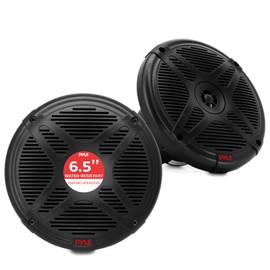 Pyle Dual 6.5’’ Water-Resistant Marine Speakers with Wireless RF Streaming Support, 2-Way Coaxial Audio System for Boat, Car & Off-Road with 100 Ft. Range, Universal OEM Replacement, Weatherproof