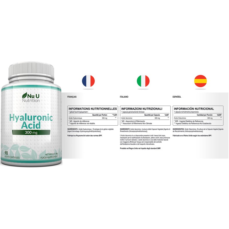 Hyaluronic Acid 300mg | 90 Capsules (3 Month Supply) |