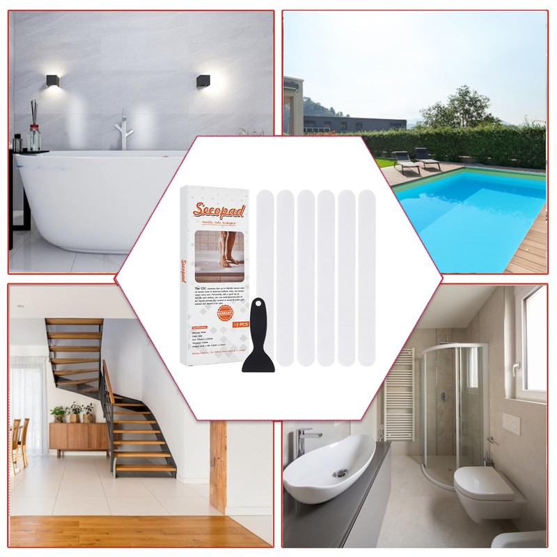 Secopad Original Anti-Slip Shower Stickers for Bathtub & Shower Floor,